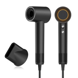 Hair Dryer, zhiyangfei Negative Ion Blow Dryer for Women Men, 110, 000 RPM Brushless Motor, 3 Heat Settings, 360° Rotating Magnetic Nozzle, High-Speed Low Noise Hair Dryer for Home and Travel (Black)