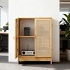 Jueraori WiFi Router Storage Cabinet with Adjustable Shelves, 2-Tier Bamboo