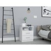 espidoo Nightstand with Two Drawers & Shelf: Modern White Bedside