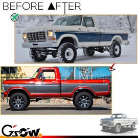 GSOWO 2 PCS White LED Side Marker Light for 1973-1979 F'ord F100 F150 F250 F350, 1975-1991 E100 E150 E250 E350, Smoked Lens Front Rear Side Fender Lamps, OEM Replacement Sidemarker Light