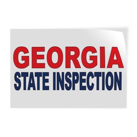 Decal Stickers Multiple Sizes Georgia State Inspection Red Blue Industrial Vinyl Safety Sign Label Business 10x7Inches