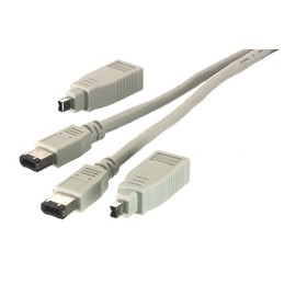 Vivanco CKA 210 IEEE 1394 Set, Kabel 6pol. Stecker - 6pol. Stecker + 2 Kompaktadapter 6 pol. Kupplung - 4pol. Stecker