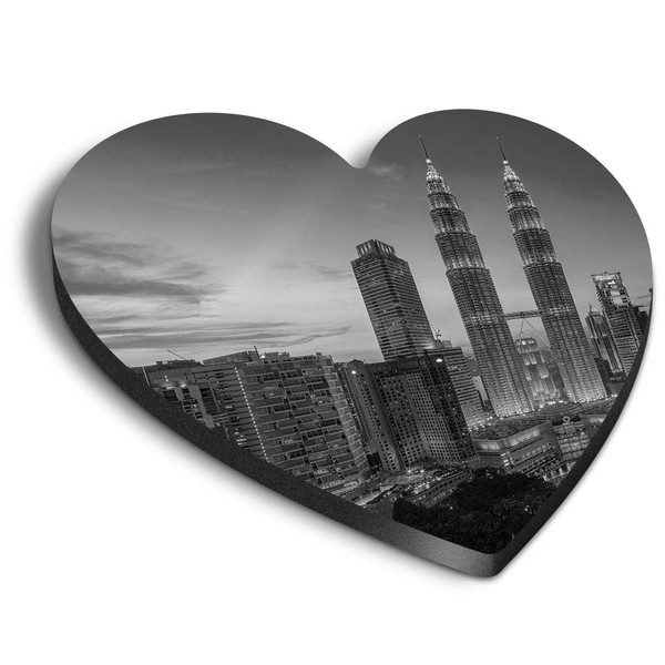 1 x Heart MDF Magnets - Kuala Lumpur Malaysia Towers