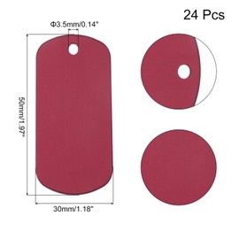 MECCANIXITY 24 Pack Rectangle Aluminum Blank Tags 50 x 20 x 1mm Engraving Stamping Blanks Metal Blanks Label for DIY Jewelry Stamping Tools, Red