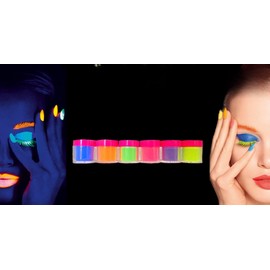 Fantasy Nails Sinaloa - Glow In the dark Acrylic Nail Powder Collection - set of 6