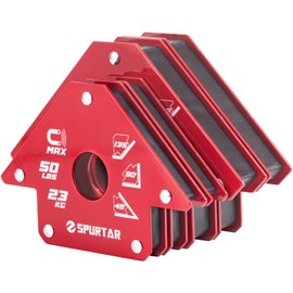 Spurtar Welding Magnets 6pcs 25lbs, Heavy Duty Welding Magnets and Clamps, Strong Magnetic Holder Tools and Accessories, 45, 90, 135 Degree Angle
