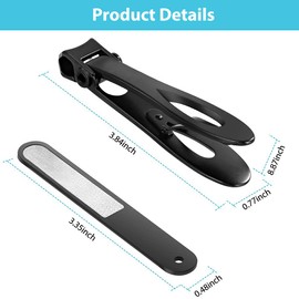 Optifit® Nail Clippers for Thick Nails, Nail Cutting Trimmer Toenail Clippers, Stainless Steel Toenail Clippers Set with Nail File, Big Nail Cutter for Men, Women
