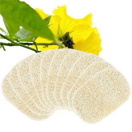 Voarge 10 Stück Natur Luffa Schwamm 8 * 13cm Luffa Schwamme, Seifenschale Seifenhalter Zubehör für Dusche/Bad/Küche/Arbeitsplatte (Beige)