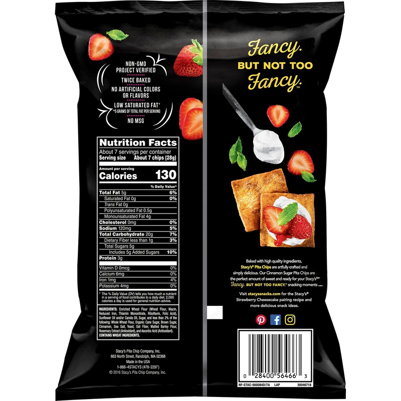Stacy's Cinnamon Sugar Flavored Pita Chips, 7.33 Ounce