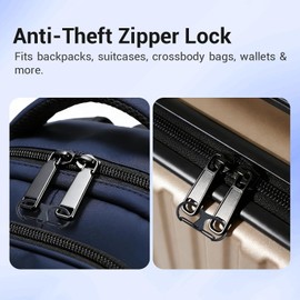 Juego de 20 clips antirrobo para cremallera y tiradores de repuesto (versión 2026), cierres antirrobo para viajes, maletas, mochilas, bolsos cruzados y carteras (negro).