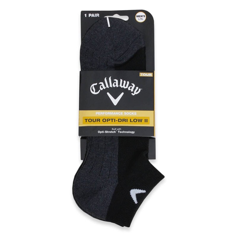Callaway Men's 2022 Callaway Men's Tour Cotton Crew Socks, Charcoal/Black,
