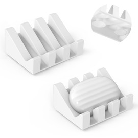 Jaboneras con ventosas, soporte de jabón de silicona y ahorrador con drenaje, soporte de jabón de barra para ducha para baño, cocina, tina, fácil de l