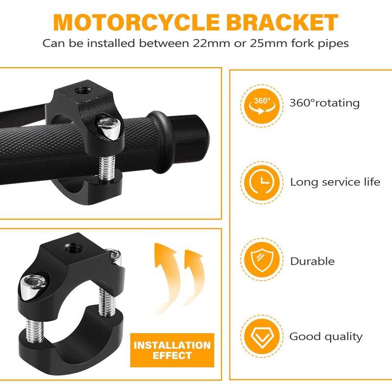Dasing Universal Motorcycle Headlight Mount, Handlebar 22mm 7/8inch Motorcycle Headlight