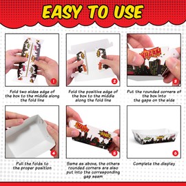 50 Packs Superhero Paper Food Trays Superhero Birthday Party Supplies Superhero Themed Nacho Trays Paperboard Tray Superhero Hot Dog Trays
