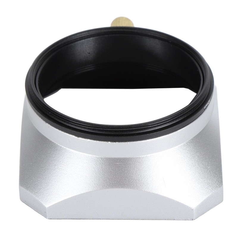 52mm Lens Hood, Retro Silver Square Lens Hood Shade for