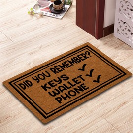 IFHUH Did You Remember Keys Wallet Phone Doormat Funny Doormat Sayings Front Door Mat Rubber Non Slip Backing Funny Welcome Mat Indoor Outdoor Rug 30 in(W) X 18 in(L)