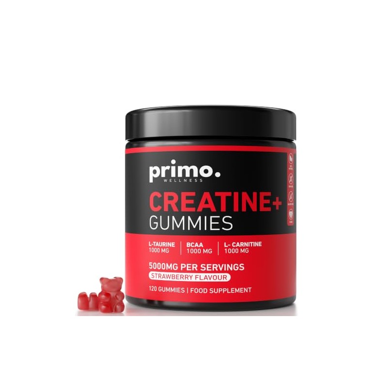 Creatine+ Gummies – Strawberry – 120 Count | 5000mg Creatine