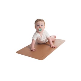 NobleMoms Luxury Vegan Leather Baby Changing Mat - 16"x30" Eco-Friendly, Versatile, Thin & Foldable, Easy-to-Clean Diaper Pad (Pearl)