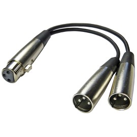 keepdrum YC029 XLR Split Cable Y-Adapter XLR 3-Pin 2x Male / 1x Female