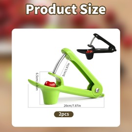 Cherry Pitter Tool 2pcs Cherry Stoner Remover Tool Multi-Function Fruit Corer & Pitter Pip Remover Dates Pitting Device with Stainless Steel Rod, for Making Cherries Olives Jam (Black + Green)