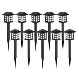 GIGALUMI Solar Outdoor Lights，10 Pack LED Solar Lights Outdoor Waterproof, Solar Walkway Lights Maintain 10 Hours of Lighting for Your Garden, Landscape, Path, Yard, Patio, Driveway