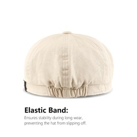 Zylioo Oversize Men Newsboy Cap,Stretchy Fit Cabbie Hat for Big Heads,Cotton Apple Ivy Gatsby Driving Hat Beige