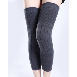 Warm Fleece Sports Knee Leg Warmer 2-Pack for Exercise Warmer Beige/XL