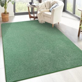 Keeko 4x6 Area Rugs for Living Room, Soft Modern Memory Foam Bedroom Rug Washable Indoor Rug Low Pile Minimalist Non Slip Carpet for Kids Nursery Dorm Room Home Decor Green and White