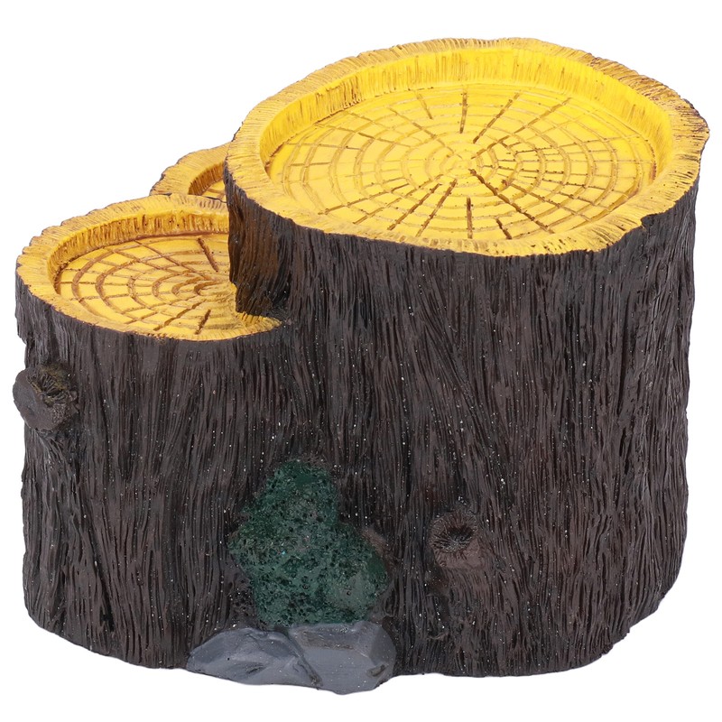 Resin Mini Stump Shape Hiding Hole Wooden Cave Artificial Aquarium