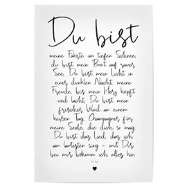 artboxONE Poster 30 x 20 cm Love Letter Typography Du bist - Ein Poem - Picture Compliment Thank You Family