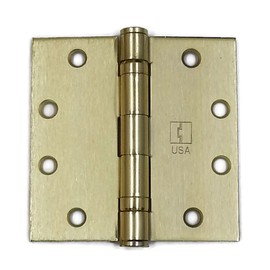 Hager Full Mortise Steel Hinge BB1279 4.5 x 4.5 US4/633 (Satin Brass) - Box of 3 Ball Bearing Hinges