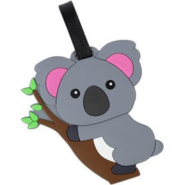 Koala Luggage Tag - Cute Koala Bear Luggage Tags for Travel Women Man,Funny Kids Backpack Suitcase Tag Cute Clear,Name ID Identifier Durable