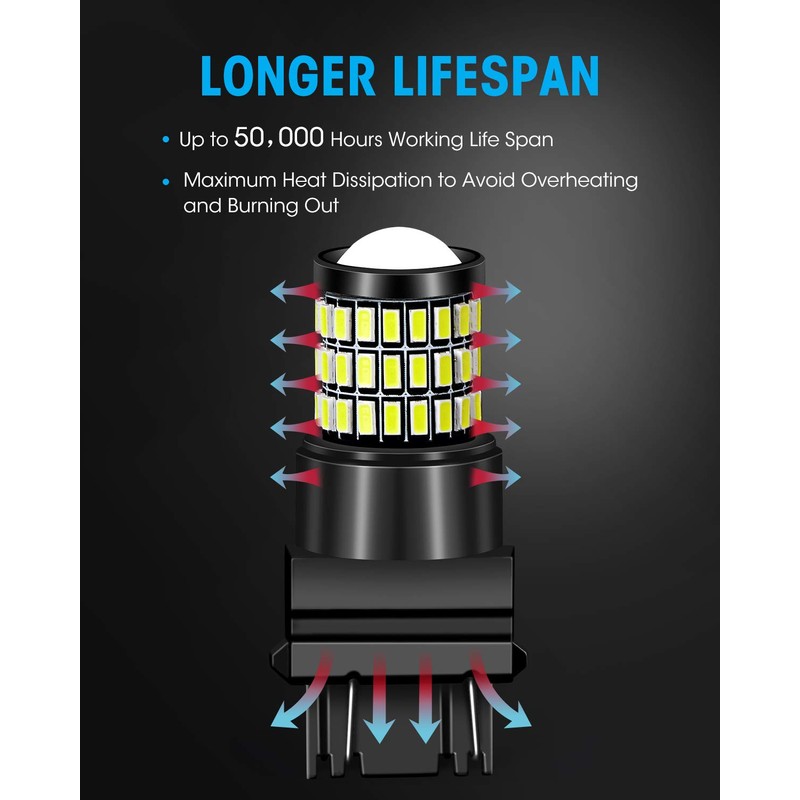 Yorkim 3157 Led Bulb White 3156 Led Reverse Lights with