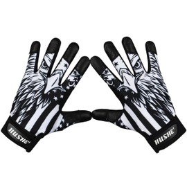 Hushe' Batting Gloves Softball Batting Gloves American Flag Batting Gloves Men Batting Gloves USA Flag Baseball Batting Gloves for Youth Adult & Unisex (Black Eagle, Adult Medium)