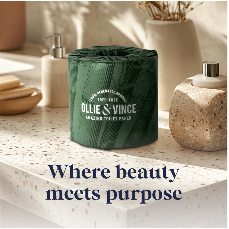 Ollie & Vince Bamboo Toilet Paper | Sustainable, Eco-Friendly, Plastic-Free