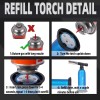Hotdevil 20g Refillable Butane Torch Industrial Torch Adjustable Double Flame