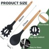 Silicone Pasta Fork and Silicone Cooking Spoon Set, Large Non