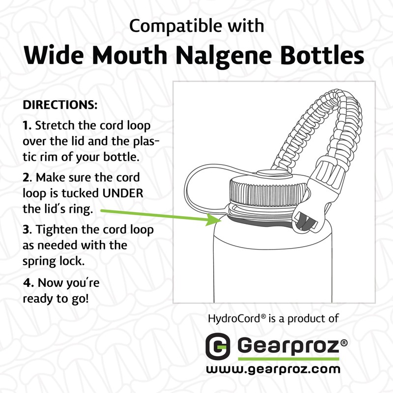 Gearproz Paracord Handle Compatible with Nalgene 32 oz, 48 oz
