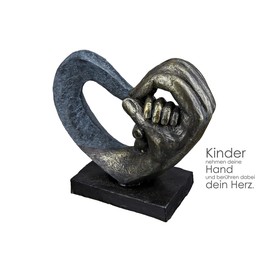 Casablanca Hands of Love Sculpture - Decorative Heart Figurine - Decoration and Gift - Height 14 cm