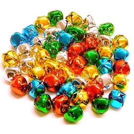 Jingle Bells 15mm "5 Colours" Gold, Silver, Red, Green, Blue 48 Pieces