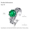 KINGWHYTE Tree Of Life Ring 925 Sterling Silver Open Emerald
