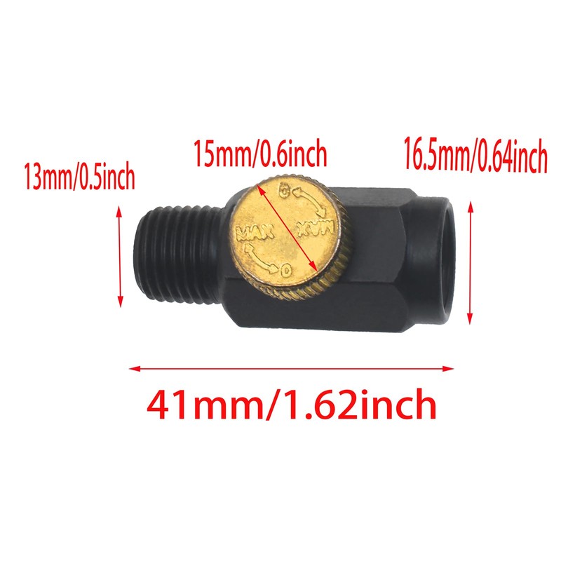 FDXGYH 2 Pcs Brass In-Line Air Flow Regulator Adjustable 1/4"