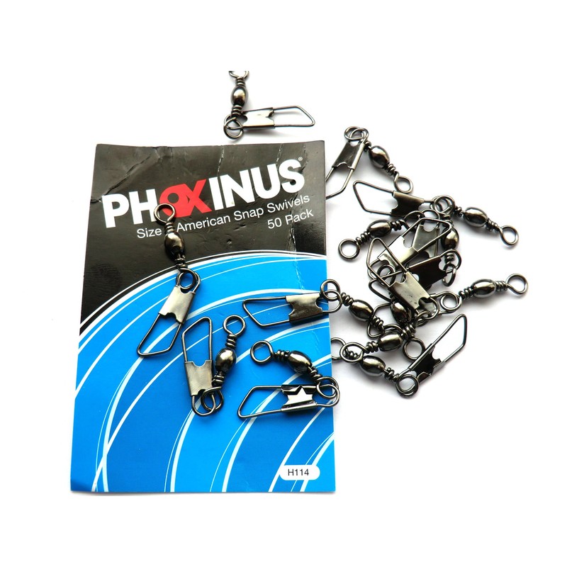Phoxinus Black, American Snap Swivels Suitable for Carp, Pike and