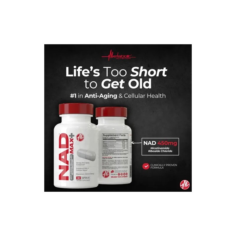 Metabolic Nutrition Nad Max Plus 450mg Antiedad 30 Caps