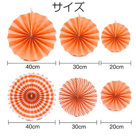 LIANHATA Paper Fans Set of 6 Party Decorations 3 Sizes Fan Combination Decoration Anniversary Valentine's Day Wedding Celebration Party Birthday Christmas Party Room Decoration Cute Wall Decor Photo Shooting Boys Girls (Orange)
