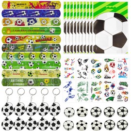 BJPERFMS 50PCS Football Party Bags, Football Party Bags Fillers Include Football Keyring，Football Bracelets，Football Tattoo Stickers，Football Eraser for Kids Birthday Christmas Party Gifts