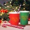 JarThenaAMCS 50Pcs Christmas Paper Cups 9 oz Red Green Merry