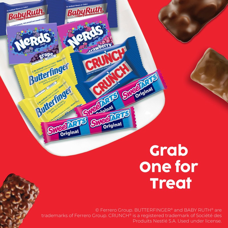 Butterfinger, CRUNCH Baby Ruth, Nerds, SweetTarts, Minis, Fun Size Assorted
