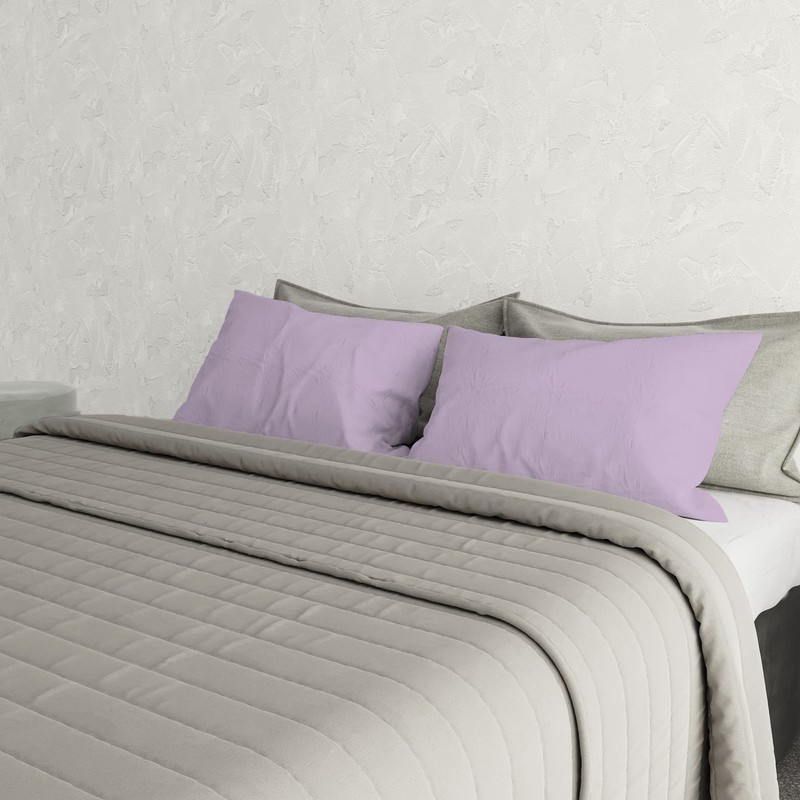 Italian Bed Linen Max Couple of Plain Color Pillowcases, 100%
