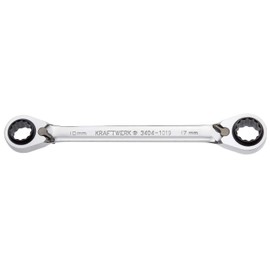 Kraftwerk 3404-1019 Fine-Toothed Ratchet Spanner 4-in-1 10 x 13 mm - 17 x 19 mm